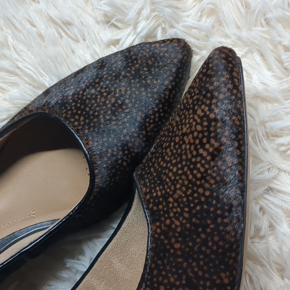 Clarks Artisan Leopard Calf Hair Animal Print Heels Pumps Leather Hair Size 7.5 - Picture 3 of 12